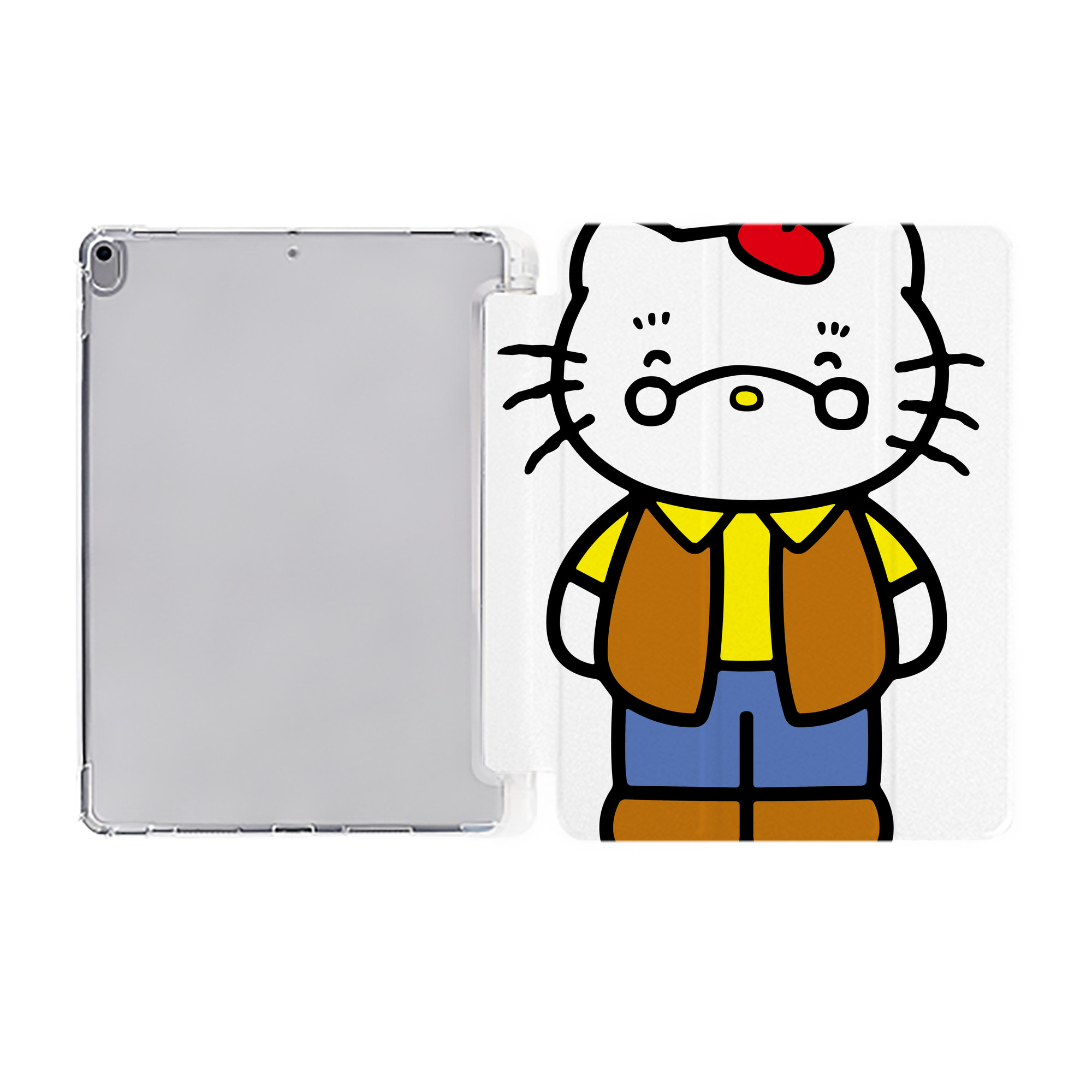 （画像用） Hello Kitty ハローキティ IPad ケース ペン収納付き 三つ折りスタンド PUレザー×シリコン 対応機種9.5/10.5/10.9インチ